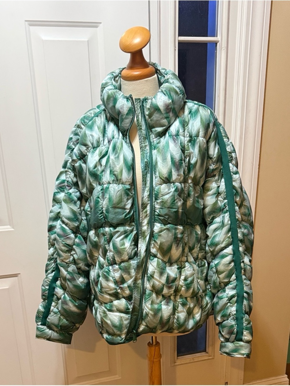 Free People Pippa Scrunchy Glossy Printed Packable Puffer Jacket
